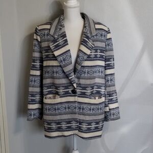 Braetan Southwestern Tribal Long Blazer Jacket Size Medium